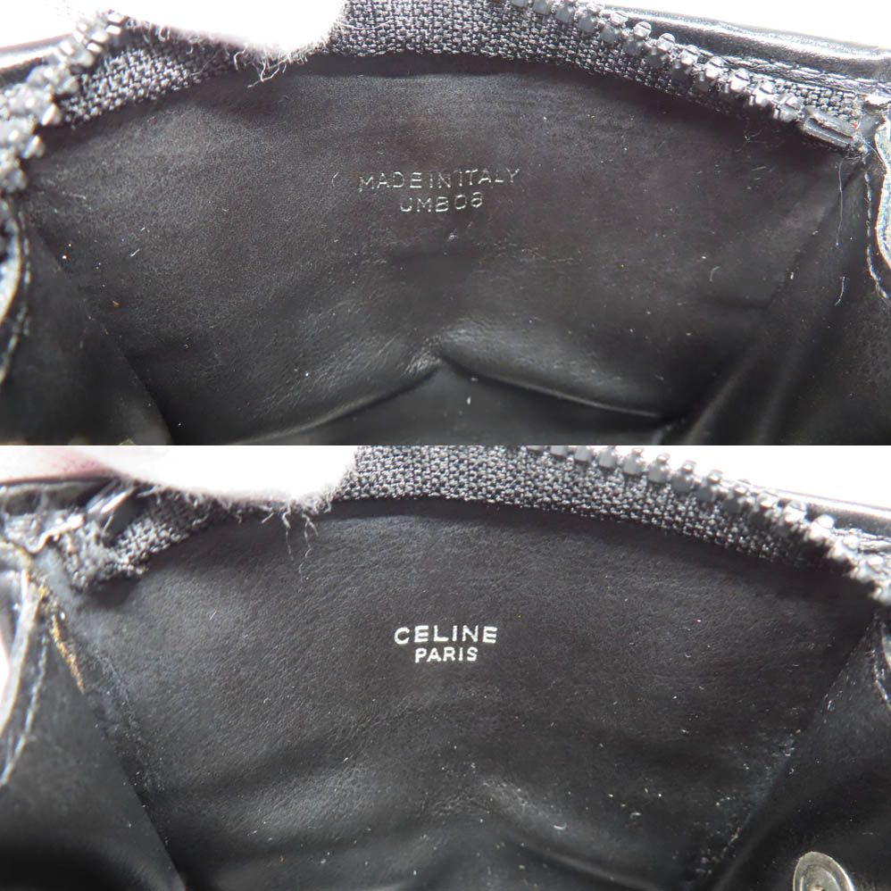 Celine Zipper Coin Case Black Vintage Leather Silver Purse — view 6