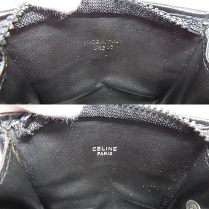 Celine Zipper Coin Case Black Vintage Leather Silver Purse — view 6