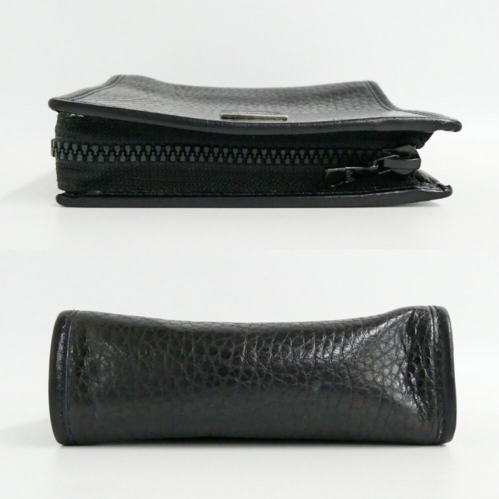 Celine Zipper Coin Case Black Vintage Leather Silver Purse — view 3