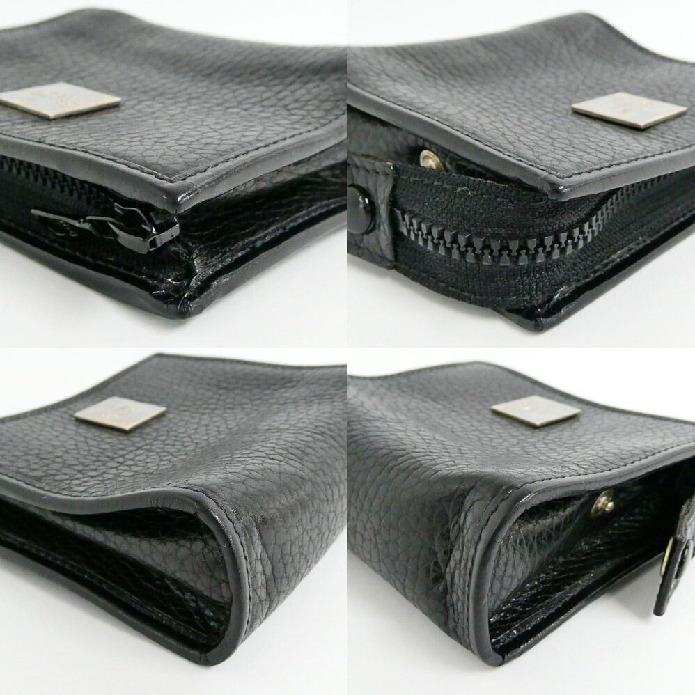 Celine Zipper Coin Case Black Vintage Leather Silver Purse — view 9