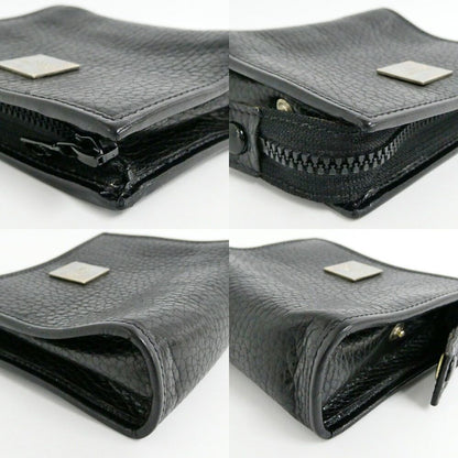 Celine Zipper Coin Case Black Vintage Leather Silver Purse — view 9