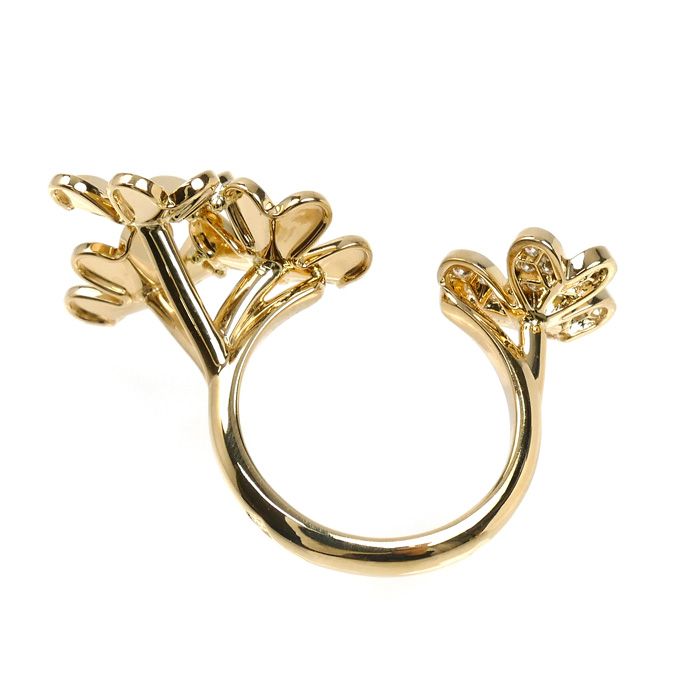 Van Cleef & Arpels 18k Yellow Gold Frivole Entree Door Ring Diamond — view 4
