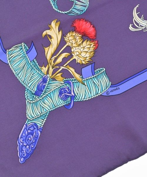 Hermes Bandana Scarf Purple — view 4