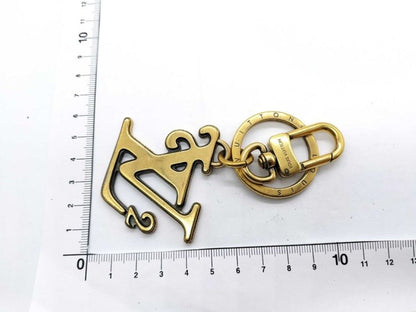 Louis Vuitton Key Holder Porte Cles Square LV Gold Metal Bag Charm Logo — view 8
