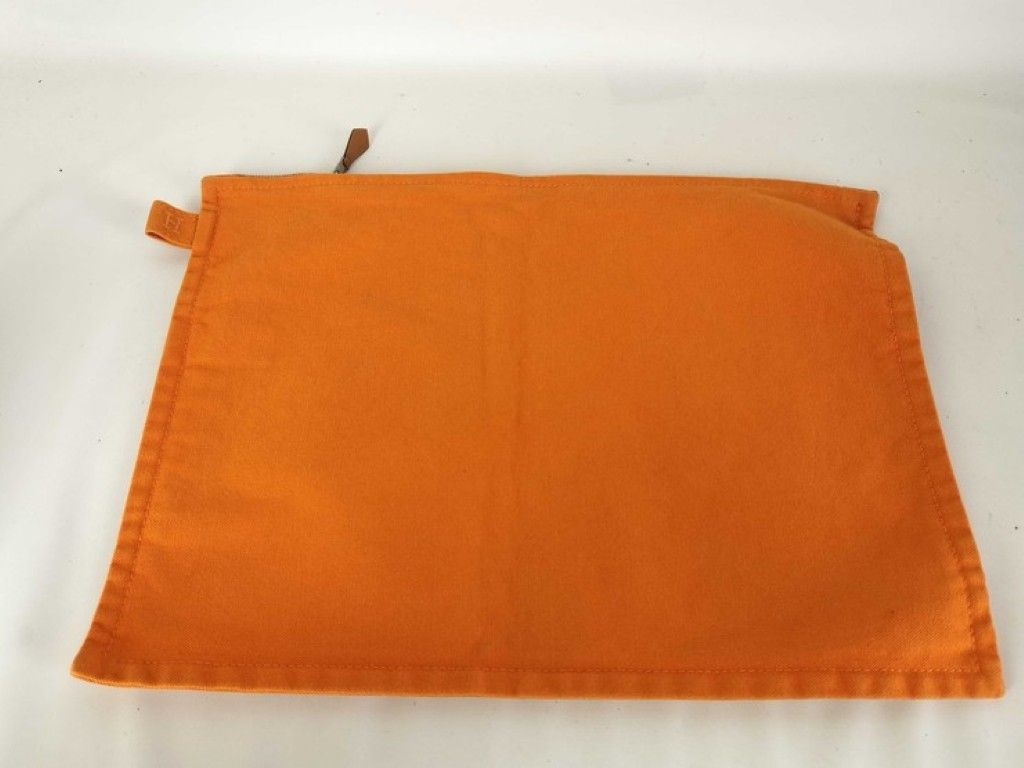 Hermes Pouch Bora Orange Canvas — view 6