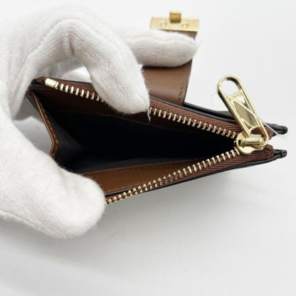 Gucci Coin Card Case GG Supreme Beige Brown Black Leather Gold — view 8