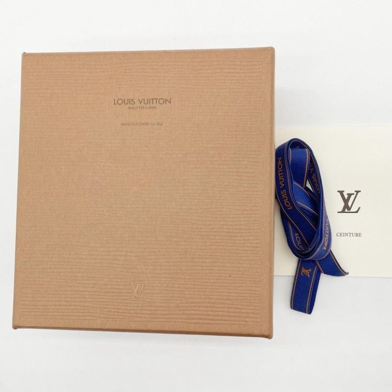 Louis Vuitton Belt Ceinture Carre Brown Leather Gold — view 8