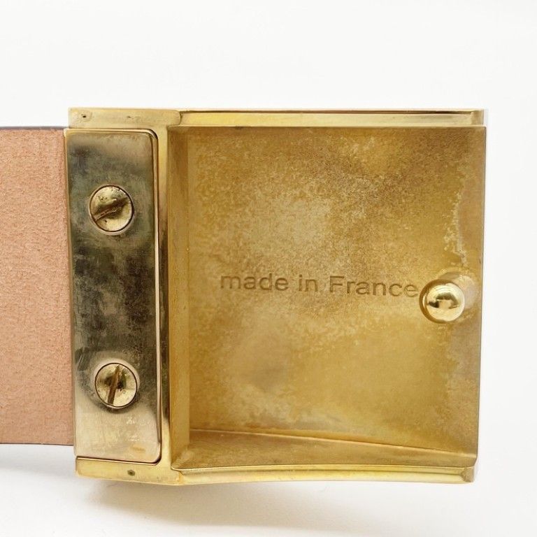 Louis Vuitton Belt Ceinture Carre Brown Leather Gold — view 3