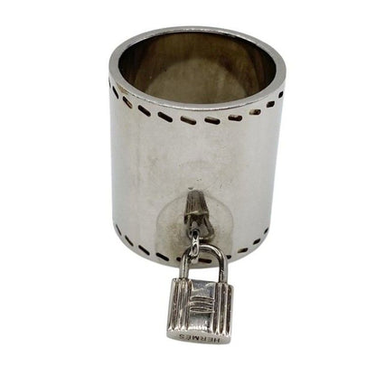 Hermes Scarf Ring Silver Metal Cadena Motif