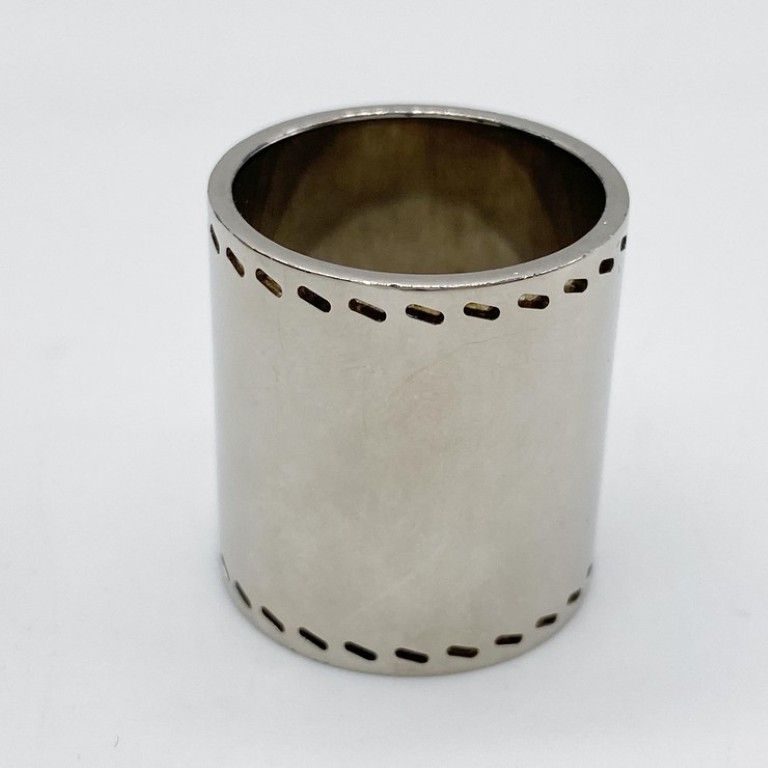 Hermes Scarf Ring Silver Metal Cadena Motif — view 2