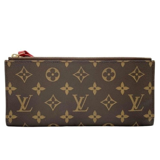 Louis Vuitton Wallet Portefeuille Adele Brown Coquelicot Monogram Bifold Gold