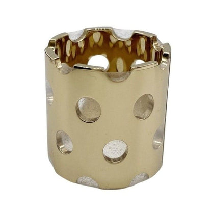Hermes Scarf Ring Gold Metal Perforated