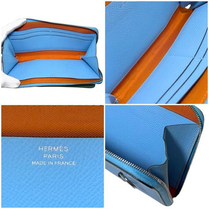 Hermes Shoulder Wallet Nouveau to Go Light Blue Green — view 7