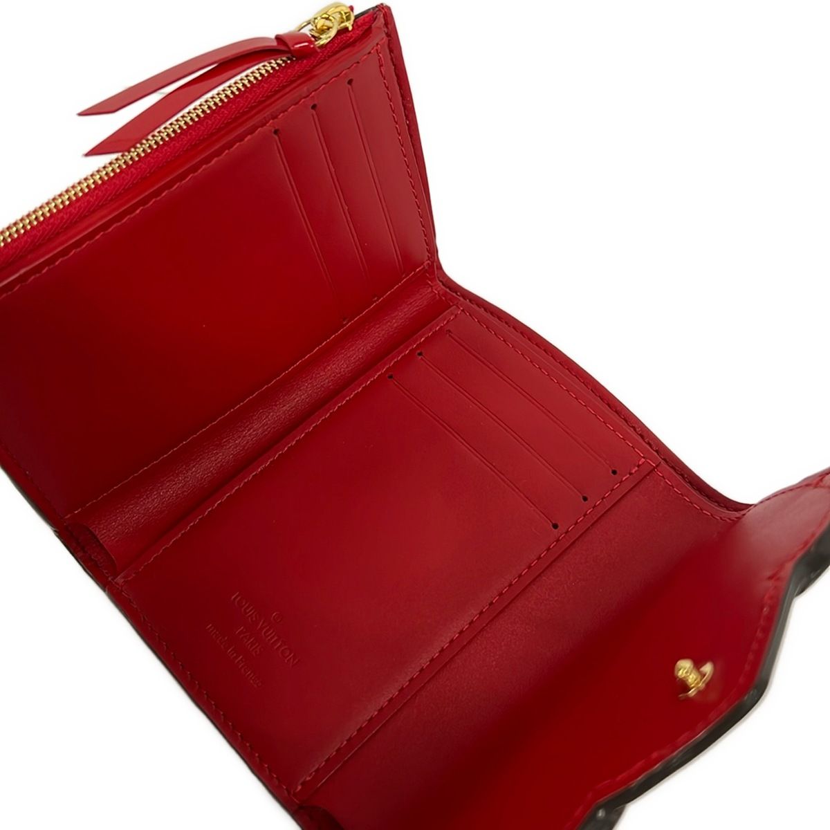 Louis Vuitton Trifold Wallet Brea Portefeuille Victorine Cerise Leather — view 3