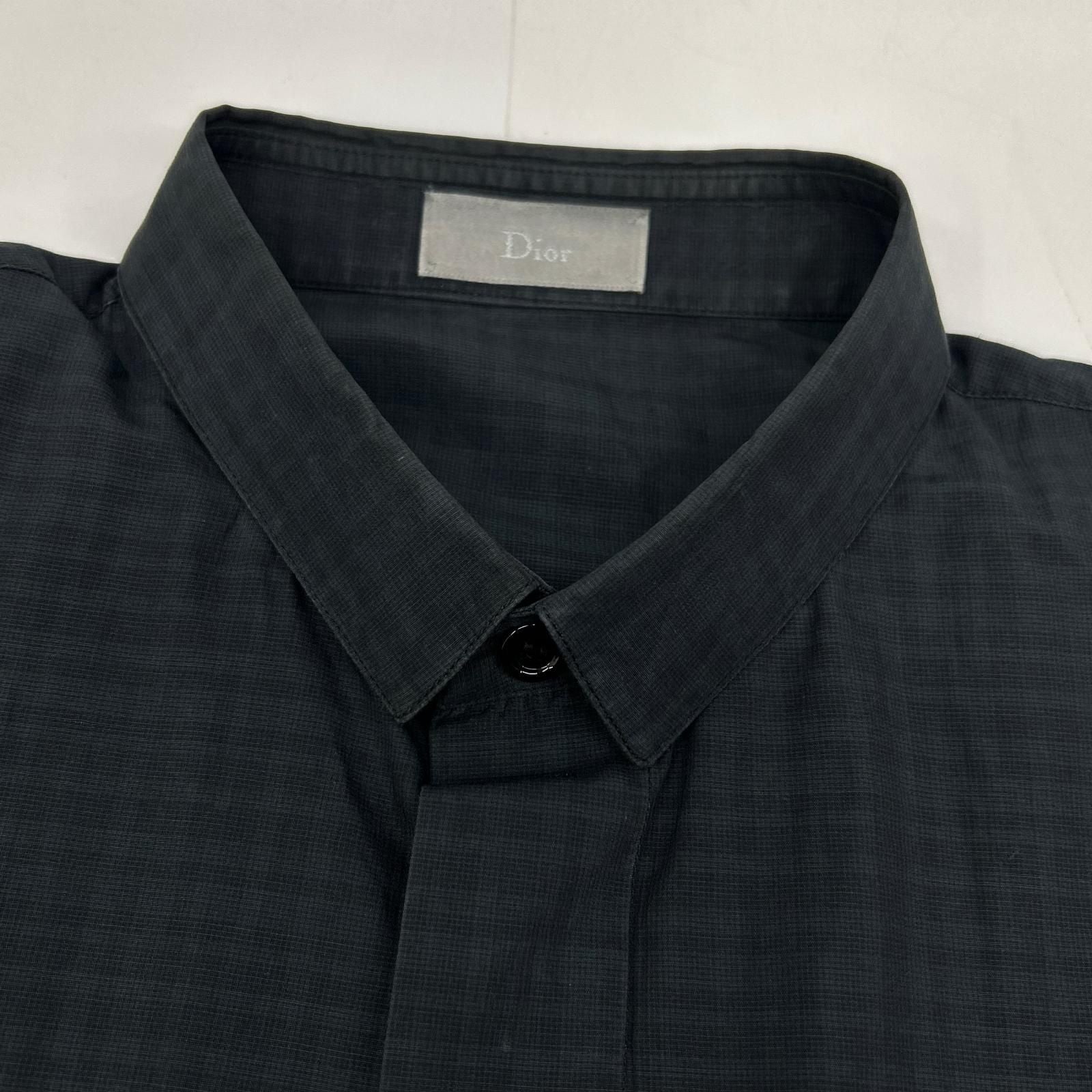 Dior Homme Gray Shadow Check Long Sleeve Shirt 37 — view 9