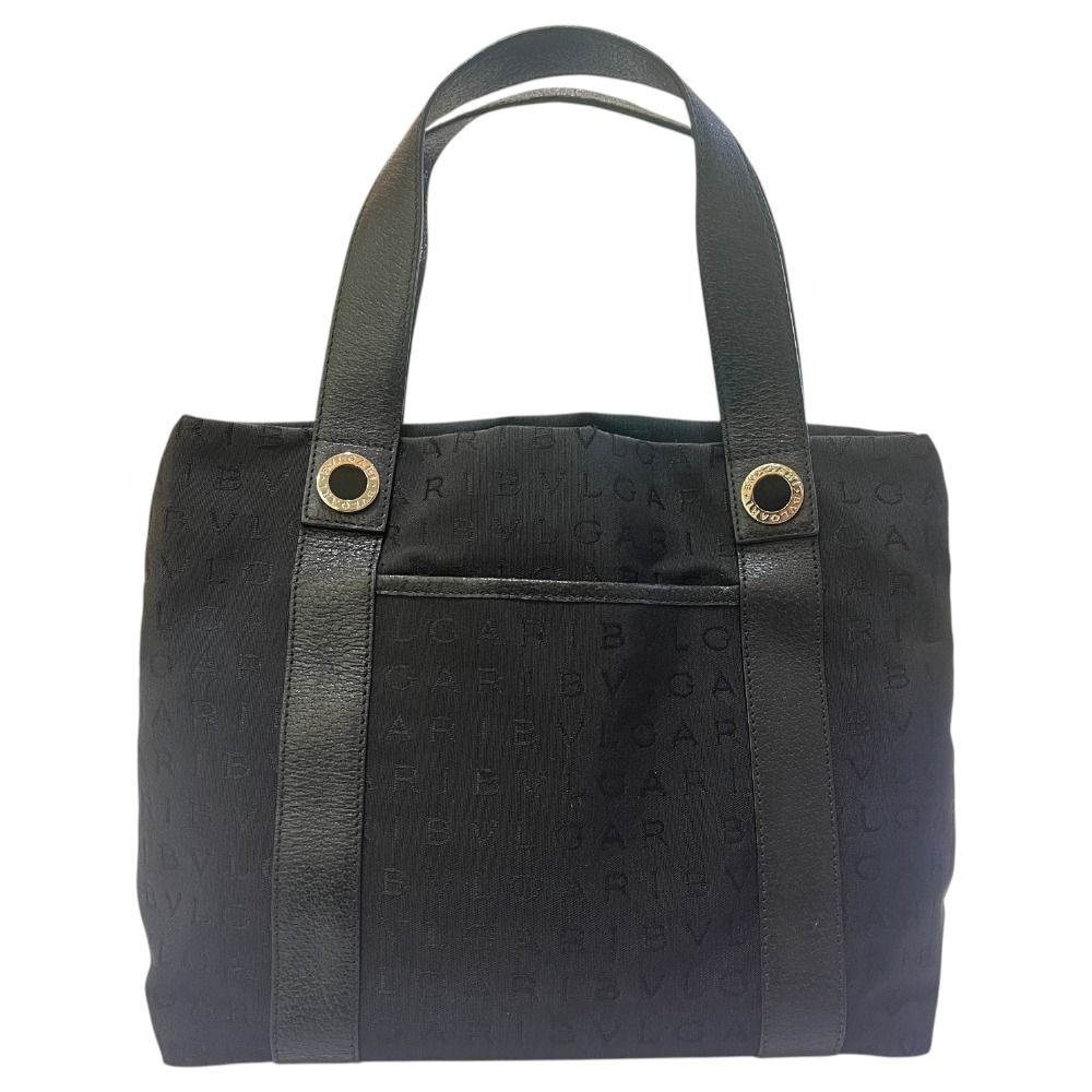 Bvlgari Handbag Logo Mania Leather Canvas
