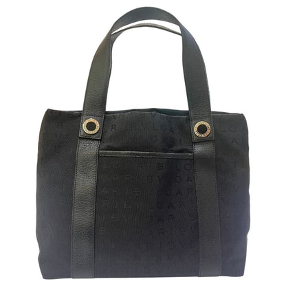 Bvlgari Handbag Logo Mania Leather Canvas