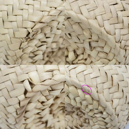Loewe Ten Basket Bag Small Bag Natural White Logo Raffia Leather Handbag Bag — view 4