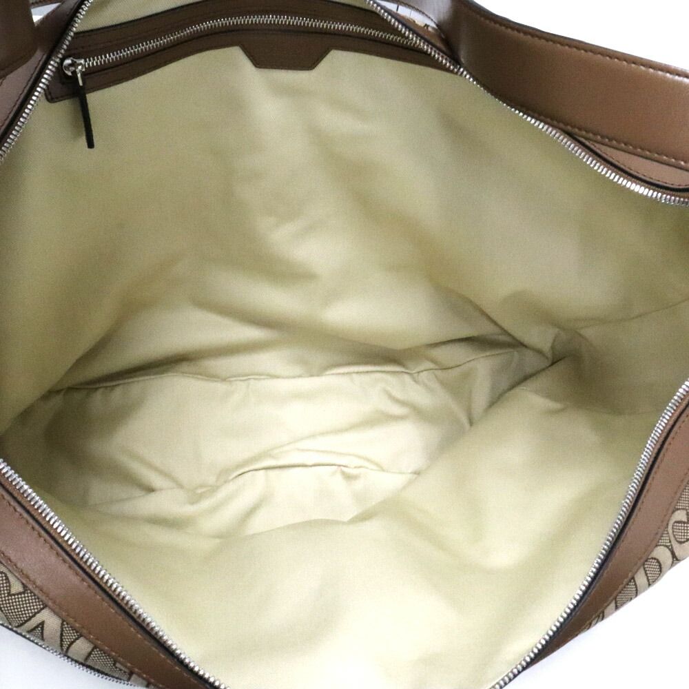 Versace Large Hobo Logo All Over Pattern Beige Brown Travel Bag — view 5