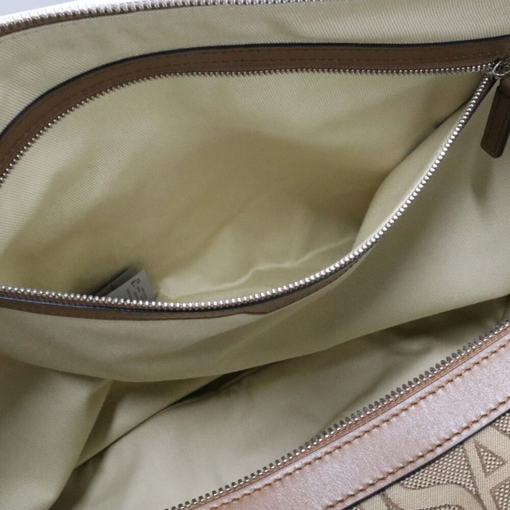 Versace Large Hobo Logo All Over Pattern Beige Brown Travel Bag — view 6