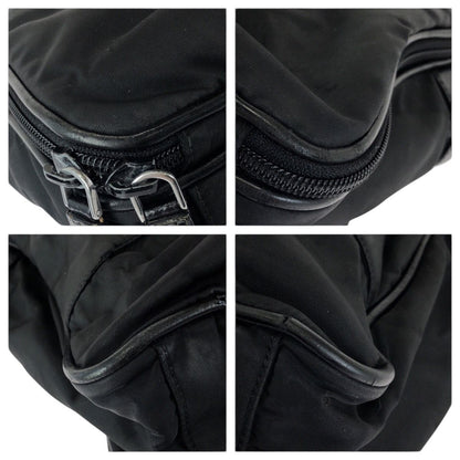 Prada Tessuto Saffiano Black Silver Nylon Leather Business Briefcase — view 3