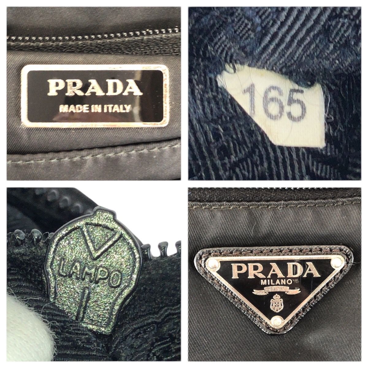 Prada Tessuto Saffiano Black Silver Nylon Leather Business Briefcase — view 4