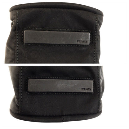 Prada Tessuto Black Silver Nylon Leather Tote — view 5