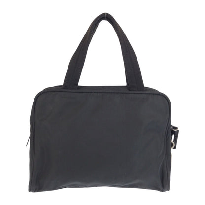 Prada Tessuto Black Silver Nylon Leather Tote — view 2