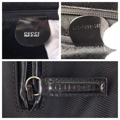 Gucci Bamboo Black Silver Nylon Leather 001 Tote — view 4