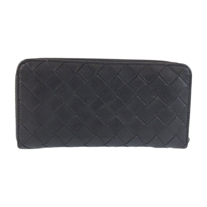 Bottega Veneta Intrecciato Round Zip Black Leather Wallet — view 2
