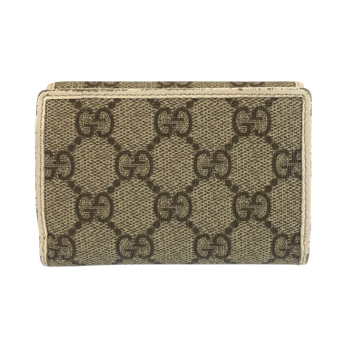 Gucci Horsebit Beige Ivory GG Supreme Canvas Fold Wallet Compact — view 2