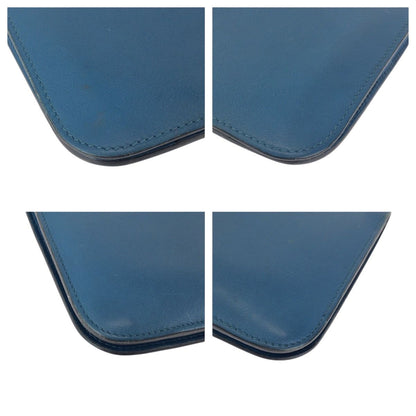 Hermes Dogon GM Blue Jean Silver Togo Wallet — view 3
