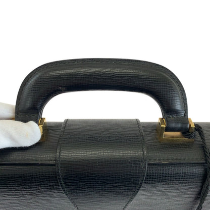 Loewe Anagram Black Gold Leather Business Briefcase — view 8