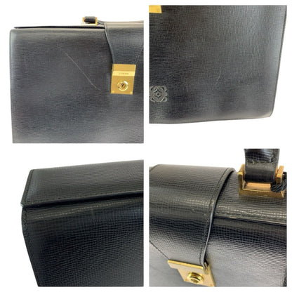 Loewe Anagram Black Gold Leather Business Briefcase — view 5