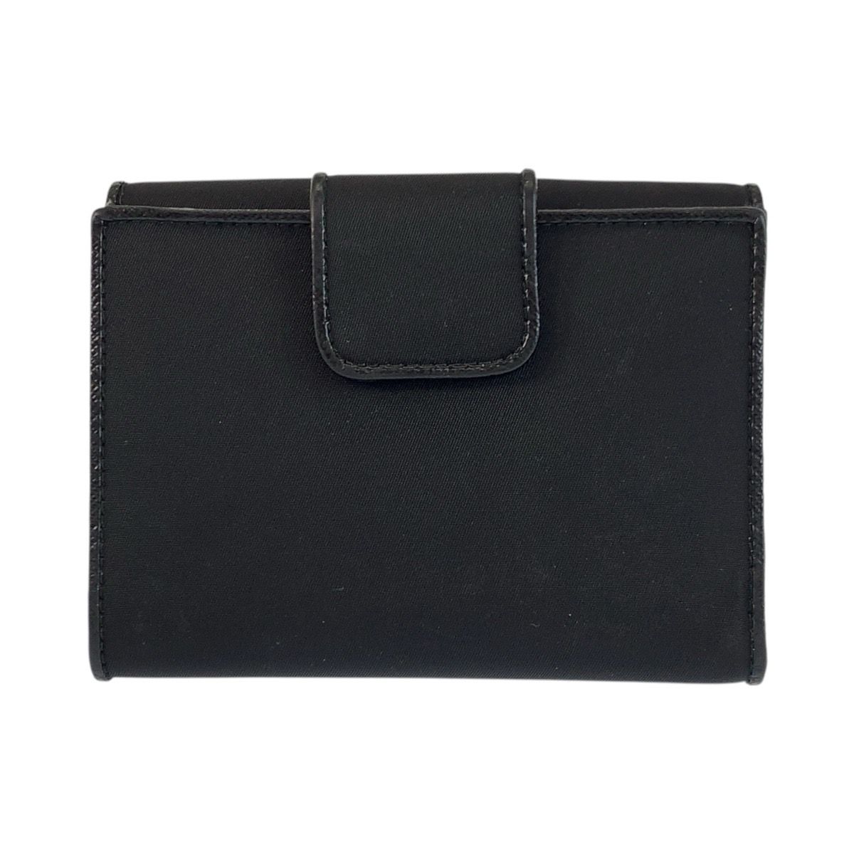 Prada Tessuto Triangular Black Silver Nylon Compact Wallet — view 2