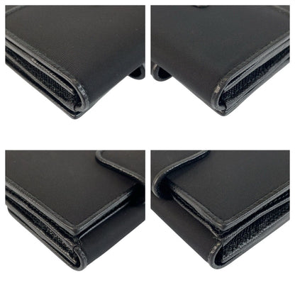 Prada Tessuto Triangular Black Silver Nylon Compact Wallet — view 8