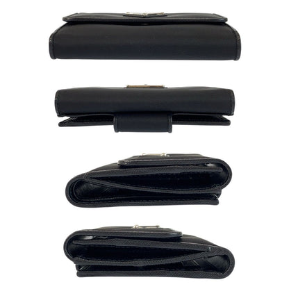 Prada Tessuto Triangular Black Silver Nylon Compact Wallet — view 9