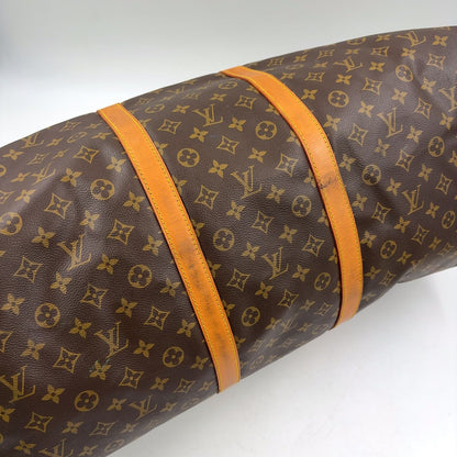 Louis Vuitton Keepall Bandouliere 60 Monogram Leather Brown Boston Bag Gold — view 7