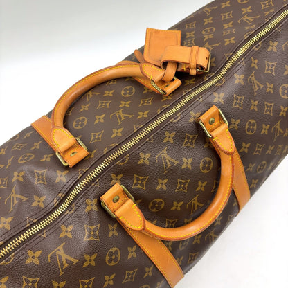 Louis Vuitton Keepall Bandouliere 60 Monogram Leather Brown Boston Bag Gold — view 6