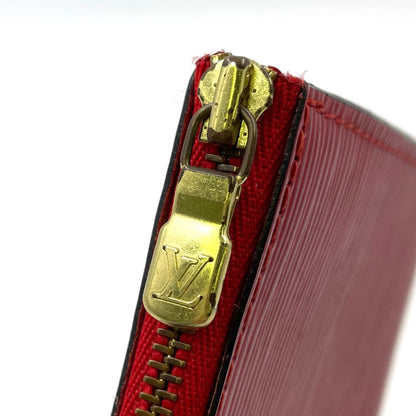 Louis Vuitton Pochette Accessoire Epi Castilian Red Leather Handbag Gold — view 9