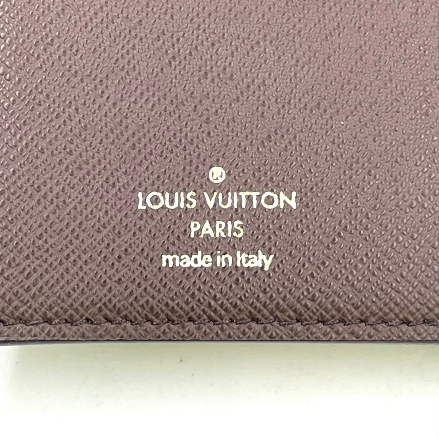 Louis Vuitton Portefeuille Normandy Damier Bifold Leather Pink Brown Wallet Gold — view 4