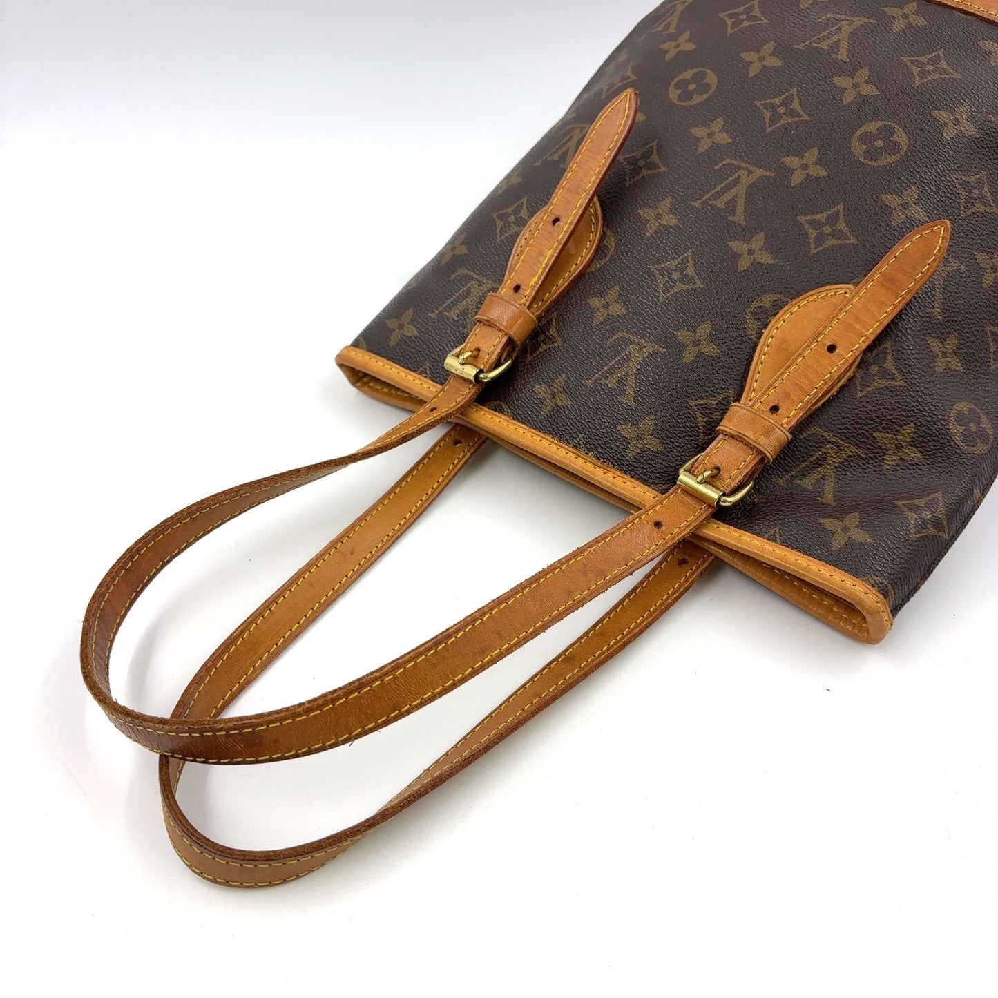 Louis Vuitton Bucket PM Monogram Leather Brown Shoulder Bag Gold — view 5
