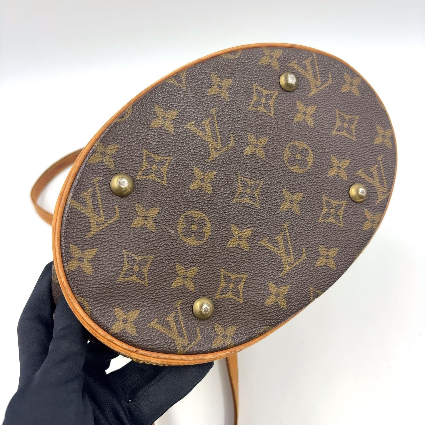 Louis Vuitton Bucket PM Monogram Leather Brown Shoulder Bag Gold — view 7