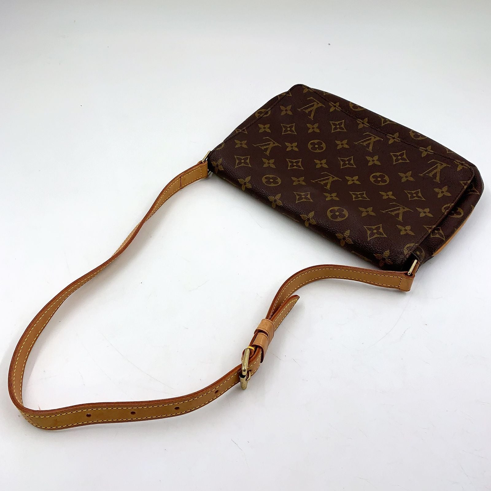 Louis Vuitton Musette Tango Short Strap Monogram Leather Brown Shoulder Bag Gold — view 9