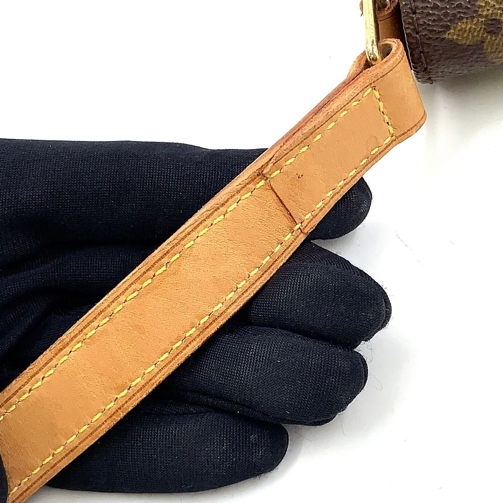 Louis Vuitton Musette Tango Short Strap Monogram Leather Brown Shoulder Bag Gold — view 6