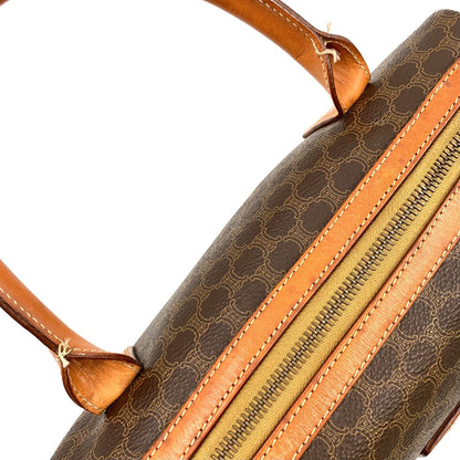 Celine Macadam Pattern Mini Boston Leather Brown Light Handbag Gold — view 8
