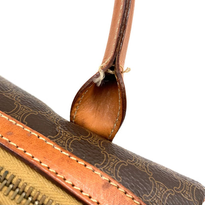 Celine Macadam Pattern Mini Boston Leather Brown Light Handbag Gold — view 7
