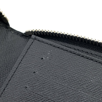 Louis Vuitton Zippy Wallet Vertical Taiga Initial Leather Black Zip Around — view 8