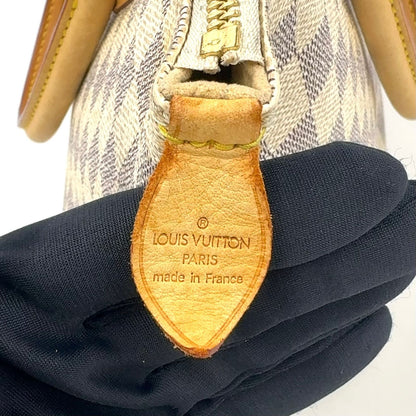 Louis Vuitton Saleya PM Damier Azur Leather White Tote Gold — view 4