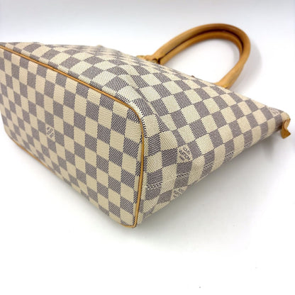 Louis Vuitton Saleya PM Damier Azur Leather White Tote Gold — view 8